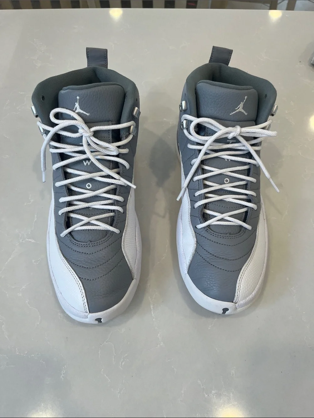 Jordan Men’s High-Top Basketball Sneakers - Gray/White